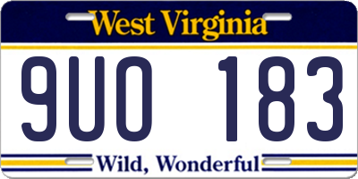 WV license plate 9UO183