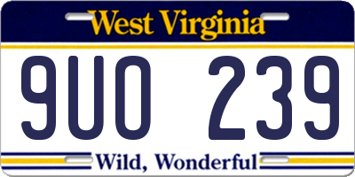 WV license plate 9UO239