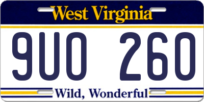 WV license plate 9UO260