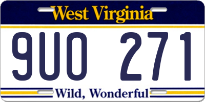 WV license plate 9UO271