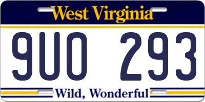 WV license plate 9UO293