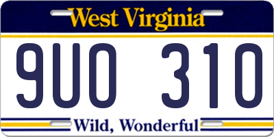 WV license plate 9UO310