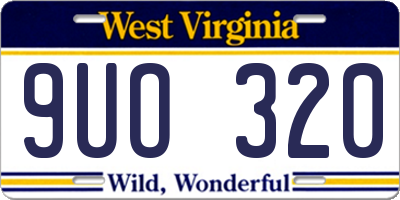 WV license plate 9UO320