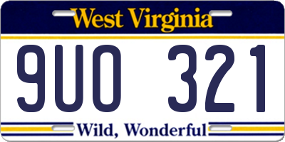 WV license plate 9UO321