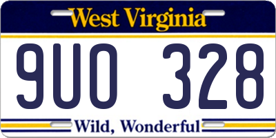 WV license plate 9UO328