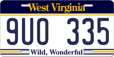 WV license plate 9UO335