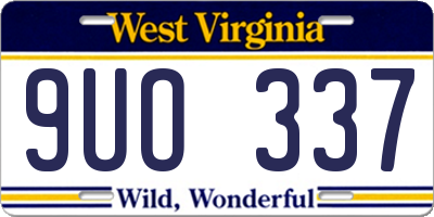 WV license plate 9UO337