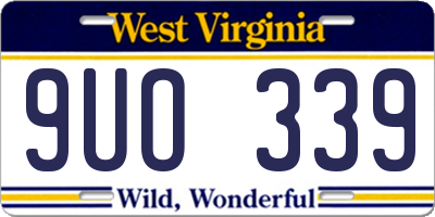 WV license plate 9UO339