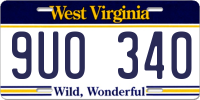 WV license plate 9UO340