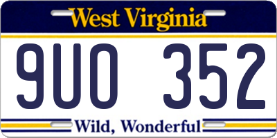 WV license plate 9UO352