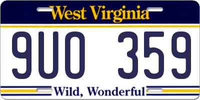 WV license plate 9UO359