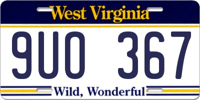 WV license plate 9UO367
