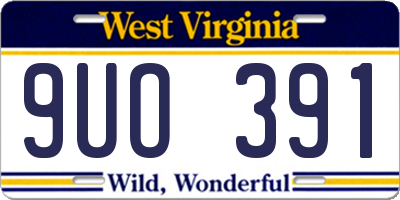 WV license plate 9UO391