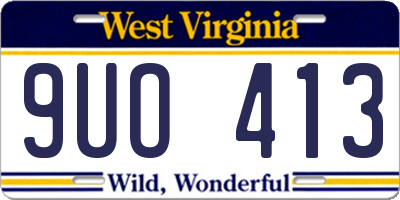 WV license plate 9UO413