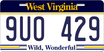 WV license plate 9UO429