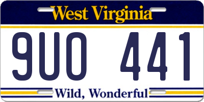 WV license plate 9UO441