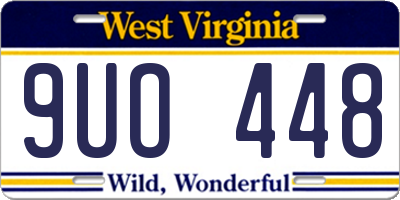 WV license plate 9UO448