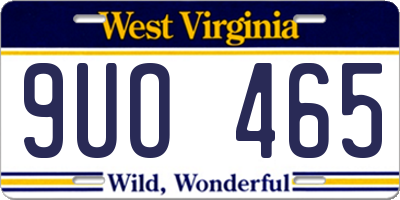 WV license plate 9UO465