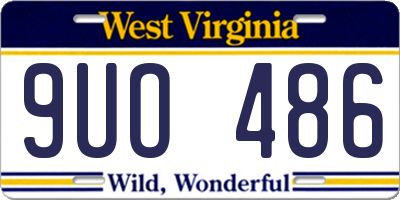 WV license plate 9UO486