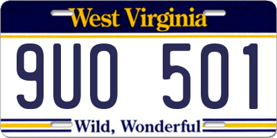 WV license plate 9UO501