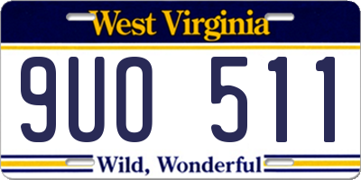 WV license plate 9UO511