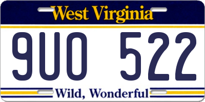WV license plate 9UO522