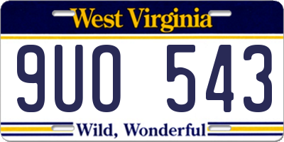 WV license plate 9UO543