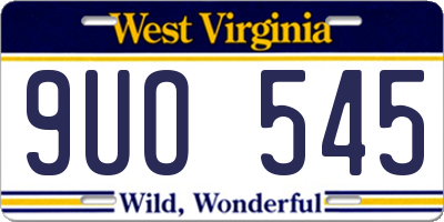 WV license plate 9UO545