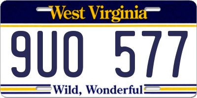 WV license plate 9UO577