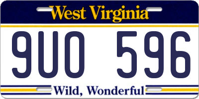 WV license plate 9UO596