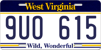 WV license plate 9UO615