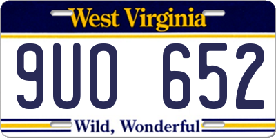 WV license plate 9UO652
