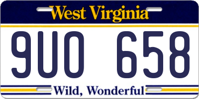 WV license plate 9UO658