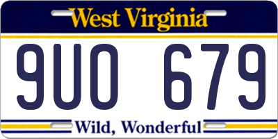 WV license plate 9UO679