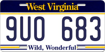 WV license plate 9UO683