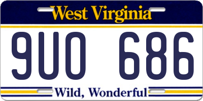 WV license plate 9UO686