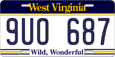 WV license plate 9UO687