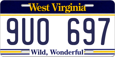 WV license plate 9UO697