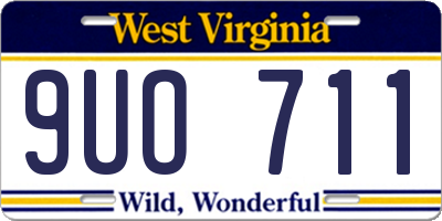 WV license plate 9UO711