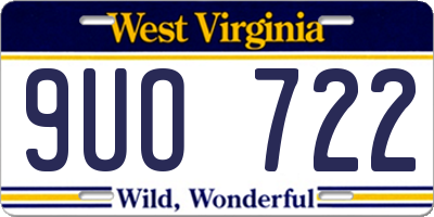 WV license plate 9UO722