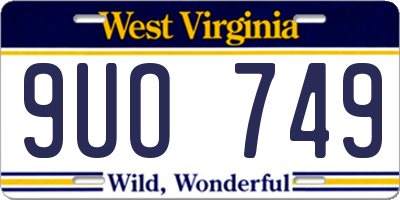 WV license plate 9UO749