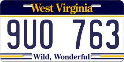 WV license plate 9UO763
