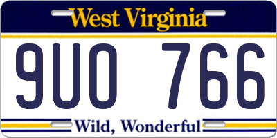 WV license plate 9UO766