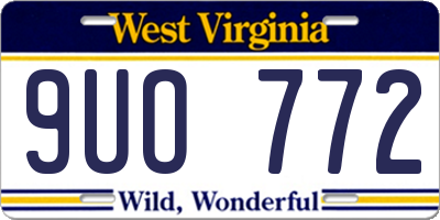 WV license plate 9UO772