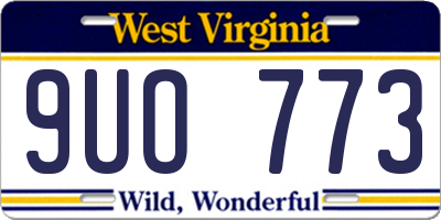 WV license plate 9UO773