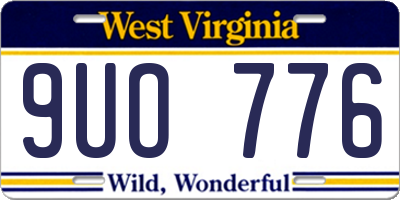 WV license plate 9UO776