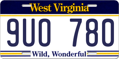 WV license plate 9UO780