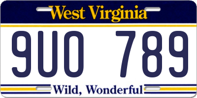WV license plate 9UO789