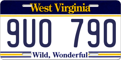 WV license plate 9UO790