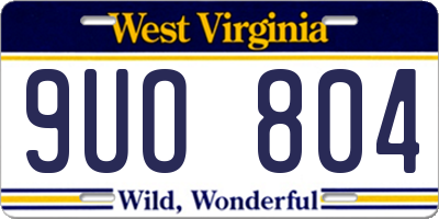 WV license plate 9UO804